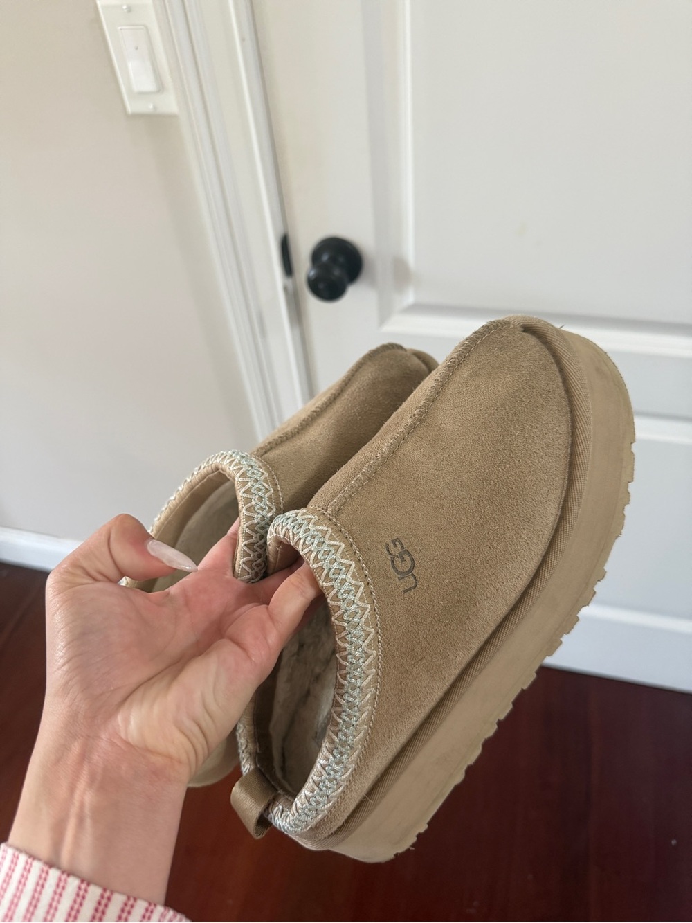 UGG Tasman Platform Slippers in Sand